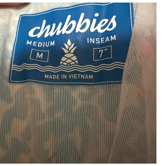 Chubbies The Domingos Are For Flamingos 7" Size Medium New No Tags - Picture 3 of 3